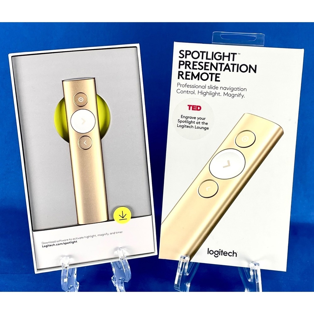 Logitech Spotlight Wireless Presentation Remote Gold 910-004860 Open Box